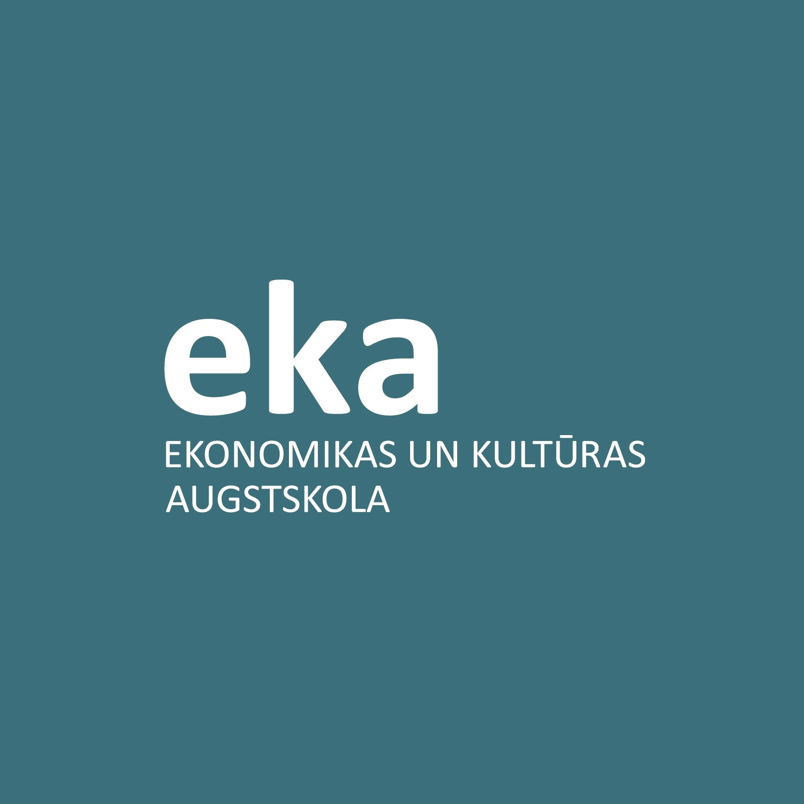 Zils fons ar baltu tekstu"eka – Ekonomikas un Kultūras augstskola".