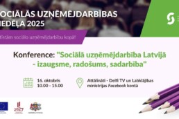 Informatīvs baneris ar uzrakstu 