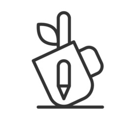 Melns simbols uz balta fona.